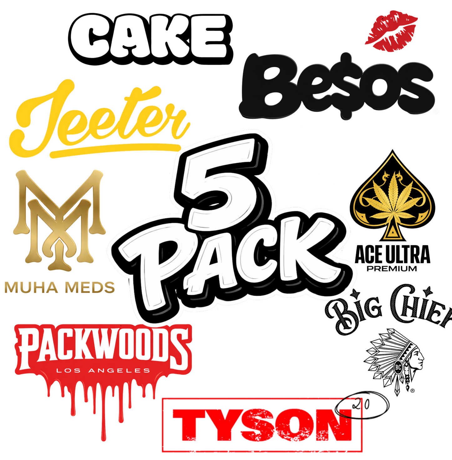 5 Wax pack - ¡Sabores y marcas al azar! + ¡Comestible gratis!
