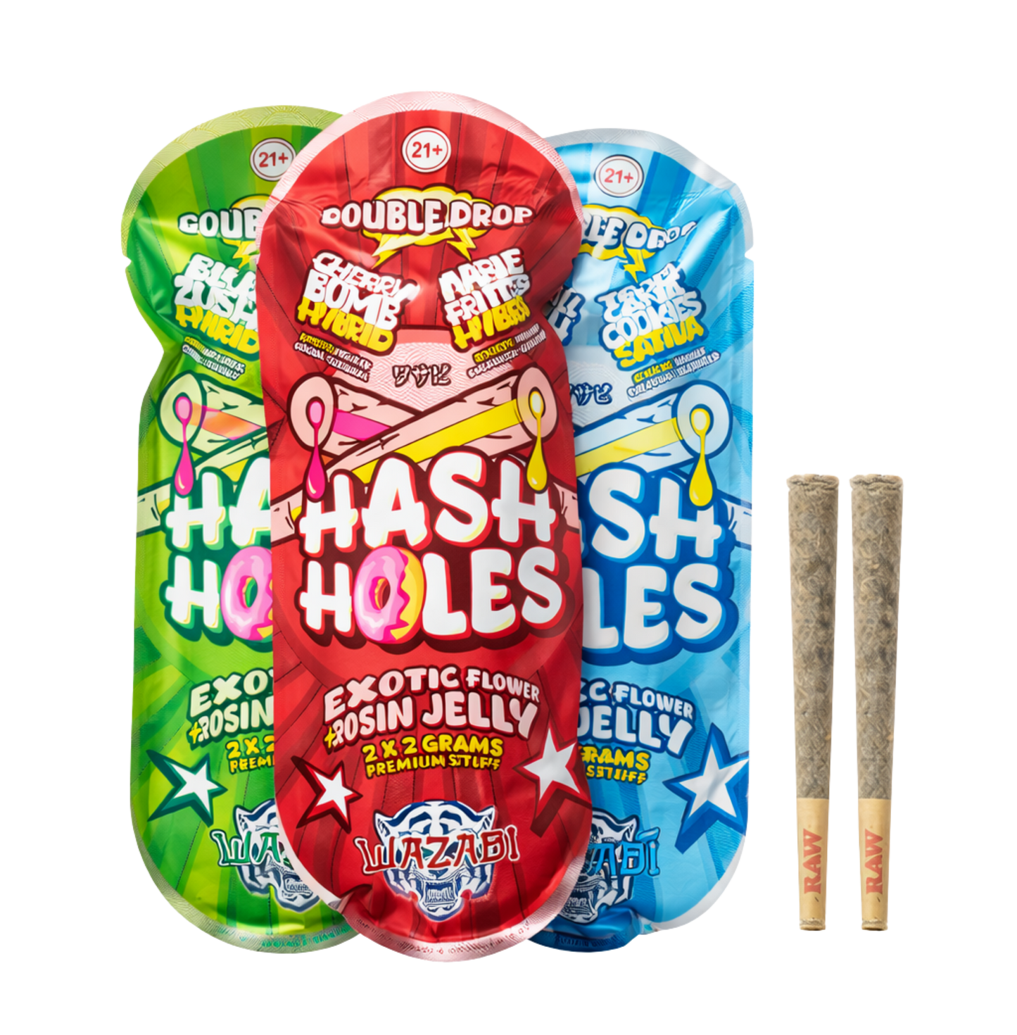 Hash Holes - Exotic Flower + Rosin Jelly ( 2 PreRolls ) ¡Original!